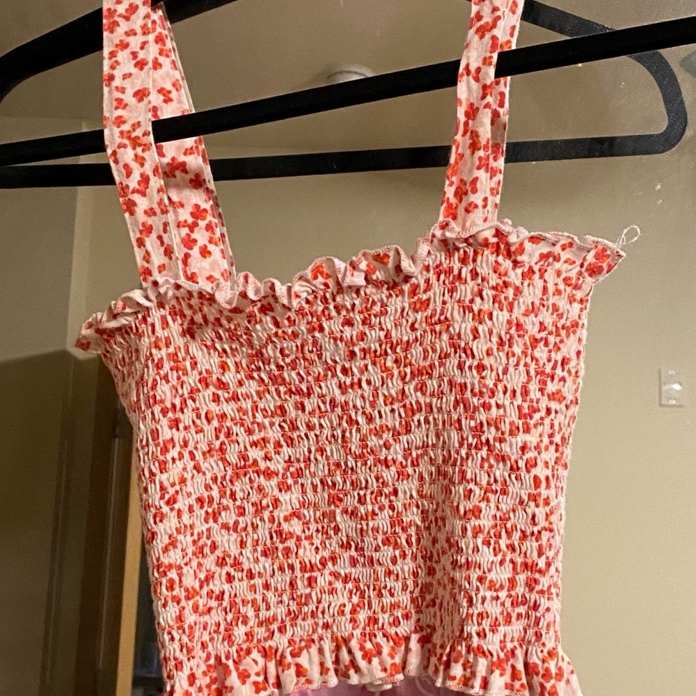 Red heart crop top